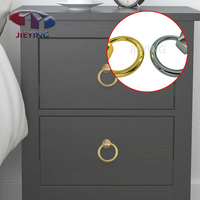 JIEYING anneau de couleur or en alliage de Zinc rond forme circulaire tiroir armoire tirer chaise canapé poignée porte frapper pour meubles