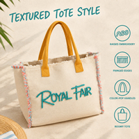 Sac fourre-tout en toile brodé personnalisé Royal Fair, de haute qualité, pour les voyages d'été, le shopping, l'usage quotidien et la plage