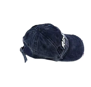 Custom Design Your Own 6 Panel Embroidered Patch Logo Baseball <strong>Cap</strong> <strong>Distressed</strong> Vintage Washed Dad Hats - Product Image 4