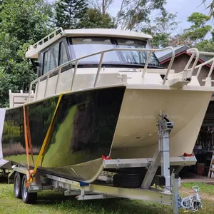 Goangelho barco exterior de velocidade 26ft, soldado fundo em v de alumínio catamaran barco pesca