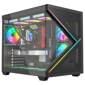 Powercase Customized Oem LED ATX Pc Case Gabinetet Pc Gaming Hardware Gaming Computer Case Pc Towers