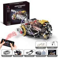 Kaiyu K96210 Paganis Supercar, Bloques de Construcción de Modelo de Motor V8 con Luces LED y Control por Aplicación, Programables