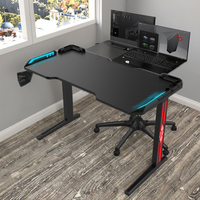 Vente en gros en usine de bureau de jeu en fibre de carbone rgb bon marché pour pc bureau d'ordinateur de jeu de table personnalisable noir de haute qualité
