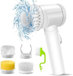 Cepillo de Limpieza Eléctrico Inalámbrico con 5 Cabezales de Plástico Reemplazables, Cepillo Giratorio Manual - Product Image 1