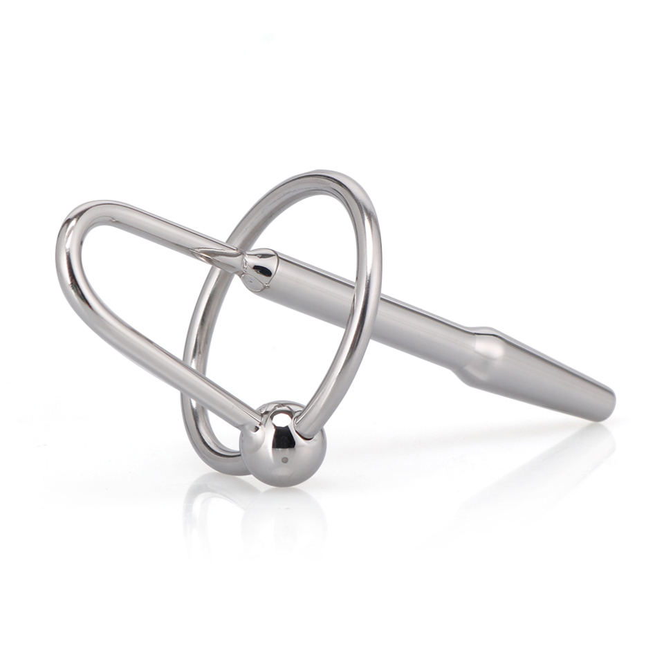 Short Urethral Stainless Steel Penis Plug with Ring - BDSM Sex Toys for Men  | Sounding Kit & Bondage Gear