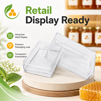 Boîte à miel en plastique transparent de 250 g, entièrement transparente, pour l'apiculture, conteneur de stockage de miel, boîte d'emballage pour miel en nid d'abeille