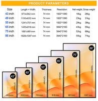 Pantalla Publicitaria para Ventanas de 43-86 Pulgadas, Alto Brillo 3500nits, Señalización Digital Android, Animación Gratuita, CMS, Centro Comercial
