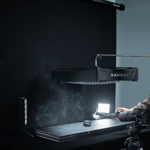 RAUBAY Motorized Pull Down Black Screen Backdrop-78.7" x 86.6" Collapsible Wall-Mount Background Professional Content Production - Product Image 5