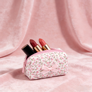Cute Mini Cosmetic <b>Lipstick</b> Pouch <b>Lipstick</b> Floral Quilted Mini <b>Lipstick</b> Bag Cotton Mini Makeup Pouch With Bow for Women - Product Image 3