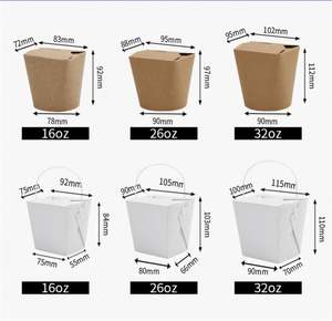 Упаковка для рисовой лапши, крафт-черный бумажный контейнер на вынос, коробка для лапши, эко-пищевая лапша, 16 унций, 26 унций, 32 унции - Product Image 3
