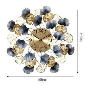 Reloj de Pared Decorativo de Metal con Hojas de Ginkgo, Estilo Romántico y Silencioso, Promoción Personalizada para Hoteles - Product Image 2