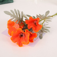 Fleur de pavot artificielle en soie de haute qualité pour les centres de table de mariage, décorations de scène, fleurs