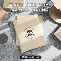 Enveloppes en polyéthylène de couleur nude mate de qualité supérieure, légères et résistantes, pour l'emballage de cosmétiques