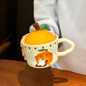 Mug à chat orange mignon avec couvercle, cadeau de Nouvel An de haute qualité 2025, cadeau d'anniversaire pour femme, 330 ml, passe au lave-vaisselle, réutilisable - Product Image 6