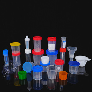 Vasos de plástico desechables Integrity con tapa de rosca, graduados, para recolección de orina y heces para pruebas médicas - Product Image 1