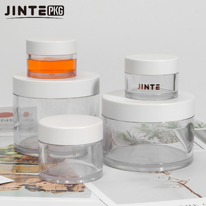 Pot de cosmétiques en plastique PETG 200ml avec couvercles blancs mats, contenants de crème pour le corps, en stock - Product Image 3