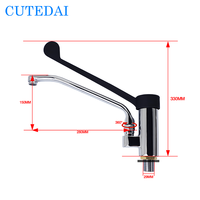 Robinet de cuisine monocommande contemporain en laiton, mitigeur haut pour lavabo, à poser sur comptoir, bec orientable, finition chromée, avec cartouche, garantie 3 ans, rotation 360°