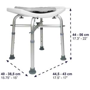 Tabouret de douche rembourré (150 kg), chaise de salle de bain pour personnes âgées, blanc KMINA K30018 - Product Image 4