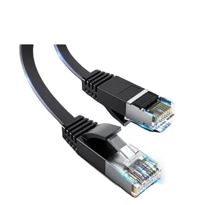 Cable Ethernet plano Cat 8, alta velocidad, Delgado, LAN, RJ45, resistente a la intemperie, Parche de red de Internet plano