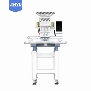 JINYU Machine à broder à tête unique 10/15 aiguilles Machine à coudre multifonctionnelle domestique avec écran tactile de 10 pouces