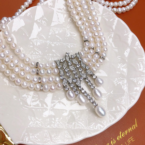 Collar de Perlas Reales de Lujo al por Mayor, Estilo Audrey Hepburn, Joyería Elegante para Novias, Bodas, Galas y Fiestas Nocturnas - Product Image 6