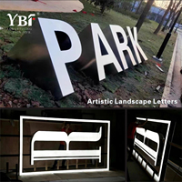 YBF Paslanmaz Çelik Peyzaj Tabelası Reklam Panosu (Model JG SIGN)-Parklar, Sergi Salonları, Oteller ve Dış Mekanlar için Özel Ölçü