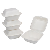 100% biodégradable canne à sucre Bagasse pâte à papier emballage boîte alimentaire vaisselle jetable emporter boîte de conteneurs alimentaires