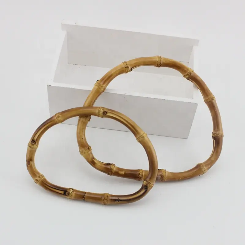 Nolvo World 2 dimensioni 14cm 16cm nice bamboo D Ring handle Natural Real Bamboo top Handle Decor artigianato accessori