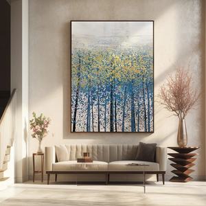 Art mural 3D contemporain, peinture à l'huile abstraite verticale colorée sur toile pour la décoration moderne de la maison et des galeries - Product Image 3