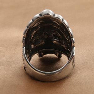 <b>Skull</b> <b>Ring</b> Red Eye Titanium Steel Men's Punk Style Geometric Skeleton Design Gift Jewelry 24039 - Product Image 2