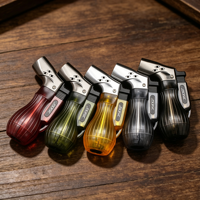 Briquet gonflable moderne YX Qiandai de 3 pouces, coupe-vent, à trois flammes droites, accessoires de fumage d'extérieur, fabricant en gros