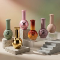 Flacon de vernis à ongles vide de luxe rond de 12,5 ml pour gel UV, facile à ouvrir avec pinceau, vente en gros