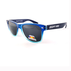 Gafas de Sol de plástico promocionales baratas con logotipo personalizado, cómodas con montura roja o azul y lentes de espejo - Product Image 3