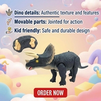 Jouet RC personnalisé en usine : Dinosaure Triceratops télécommandé, robot dinosaure marcheur avec yeux lumineux et haut-parleur intégré