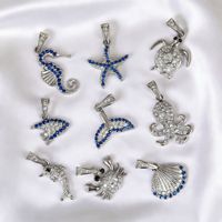 Pendentif breloque fait main en acier inoxydable 316L, série Océan (Hippocampe, Étoile de mer, Tortue, Pieuvre, Poisson, Dauphin), accessoires de bijoux DIY