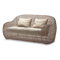 Set Sofa Rotan Dalam Ruangan Sudut Gaya Alami