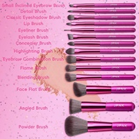 JPNK Travel Makeup Brush Set 14PCS Synthetic Face Foundation Eye Shadow Makeup Brushes Powder Puff with 5X Magnifying Mirror Box