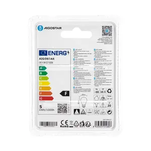 Ampoule LED G45 E27 4,9W, lumière blanche, économie d'énergie, longue durée de vie ; idéale pour l'éclairage domestique et les environnements - Product Image 3