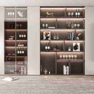 Modern Solid Wood Customized Dining Room <b>Furniture</b> Cutlery Cabinet Wine Cabinet for Hotel <b>Buffet</b> Use - Product Image 1