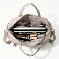 Sac fourre-tout en nylon imperméable grande capacité pour femme, avec compartiment pour ordinateur portable, multiples poches et porte-bouteille amovible, convertible en sac bandoulière