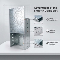 Système de support de câbles extérieur anti-corrosion en acier galvanisé à verrouillage automatique pour applications industrielles lourdes, avec chemin de câbles fermé