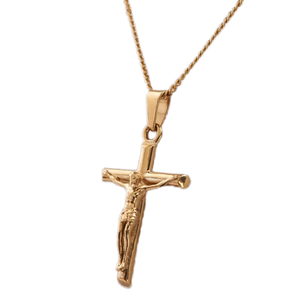 Hot Koop Rvs Waterdichte Jezus Hanger Ketting 18K Vergulde Charme Kruisbeeld Mannen Ketting Voor Cadeau - Product Image 1