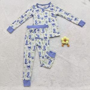 Conjunto de Camiseta y Pantalones de Manga Larga de Bambú para Niños con Estampado de Dibujos Animados Personalizado 2026, Transpirable, Otoño, Venta al por Mayor para Niños - Product Image 6