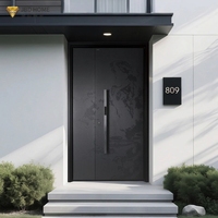 Porte de sécurité extérieure moderne en acier thermolaqué avec serrure de haute sécurité pour entrée d'appartement