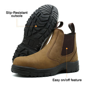 Botas de Seguridad de Cuero para Hombres, Antigolpes y Antideslizantes, Marrones, Calzado de Trabajo de Venta Caliente - Product Image 3