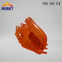 Prix de gros REBET Godet à pince hydraulique pour excavatrice de 1 à 30 tonnes, pour défrichage, CE ISO
