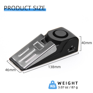 Fermaporta allarme suono sicuro ladro deterrente antifurto copertura in acciaio inossidabile Base in gomma autodifesa difesa migliore qualità - Product Image 3