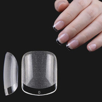 XXS XS Almond Coffin 600pcs Soft Gel False Half Buttered Nail Art Tips Full Cover Gel-X Matte Nail Tips With Black Box Packing