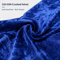 Nappe ronde en velours bleu froissé de 120 pouces, vente en gros pour la location d'événements et l'approvisionnement de tables de banquet