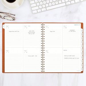 Carnet A5 en cuir à spirale – Journal anglais simplifié avec couverture imprimée, design personnalisé écologique pour usage professionnel et bureautique - Product Image 4
